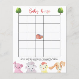 Animais de fazenda - Jogo de bingo para chá de beb