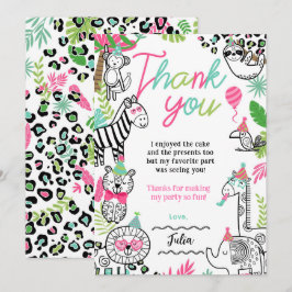 Animais De Festa Obrigado Cartões