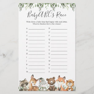 Animais de Floresta Chá de fraldas Jogo Race do AB