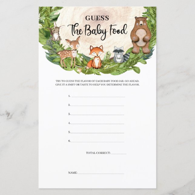 Animais de floresta fatia de madeira Adivinha Comi (Frente)