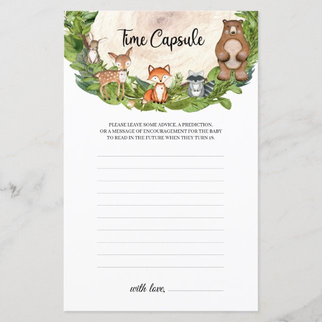 Animais de floresta fatia de madeira Cápsula (Frente)