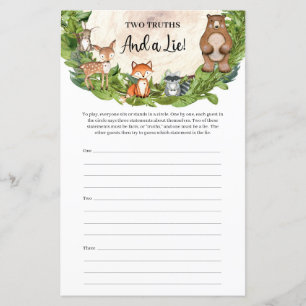 Animais de floresta fatia duas Verdades e Mentira