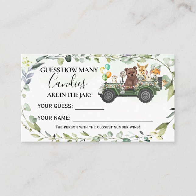 Animais de Floresta Quantos Cartões de Chá de fral (Frente)