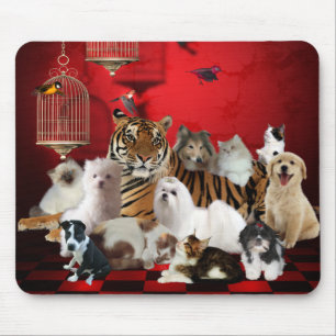 Animais de Mousepad Tigre Gatos Cachorros 3