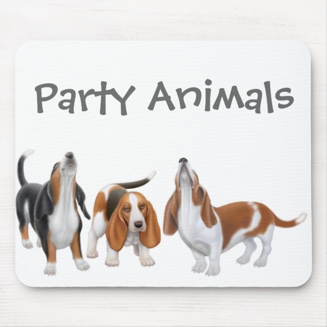 Animais de partido Mousepad de Basset Hound (Frente)