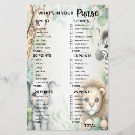 Animais de Safari de Selva Tropical Folhas Verdes 