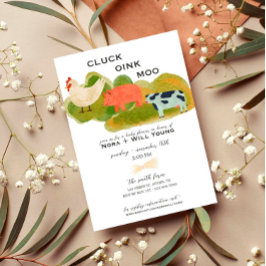 Animais do Barnyard - Convite ao Chá de fraldas -