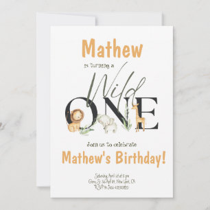 Animais do Partido Safari Selvagens Um Convite De