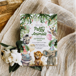 Animais do Partido Selgle Safari Convite de Aniver