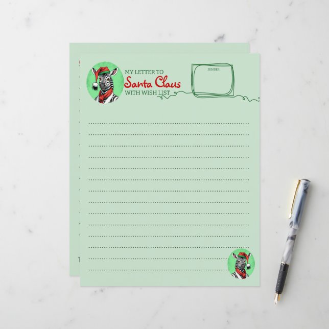 Animais Engraçados Favoritos de Natal - Zebra 4 (Frente/Verso In Situ)