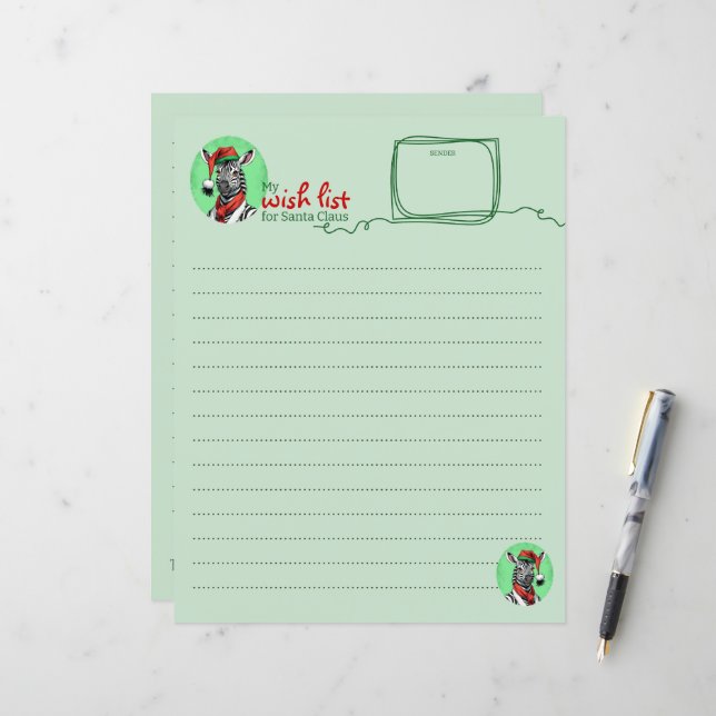 Animais Engraçados Favoritos de Natal - Zebra 4 (Frente/Verso In Situ)