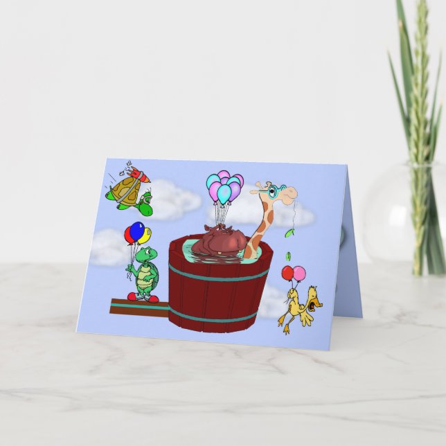 Animais Engraçados Voando "Só porque" Cartão "Oi" (Frente)