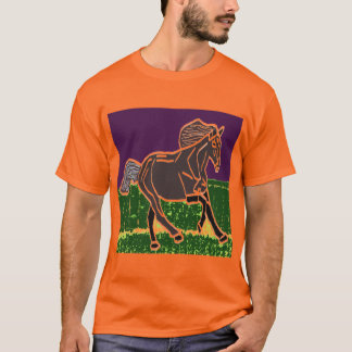 ANIMAIS espirais do CAVALO do t-shirt da