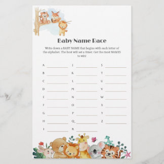 Animais florestais engraçados - Chá de fraldas Nom