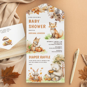 Animais Fofos da Floresta Outono Chuvoso Baby Show