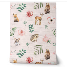 Animais fofos da floresta rosa