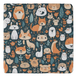 Animais fofos design divertido decoração verde