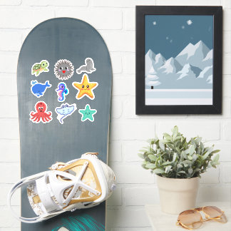 Animais Marinhos Adoráveis - Folha de Adesivos - G