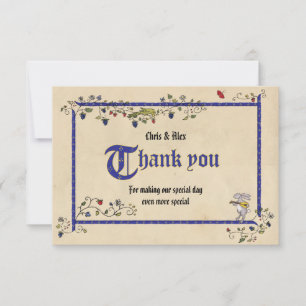 Animais medievais obrigado seu cartão plano