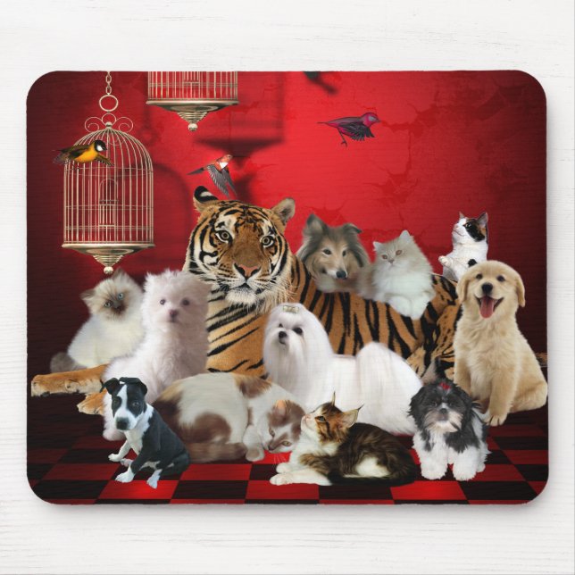Animais Mousepad Cães de Tigre 3 (Frente)