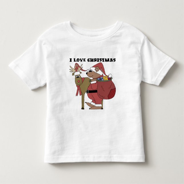 Animais que adoro Camisetas de Natal e presentes (Frente)