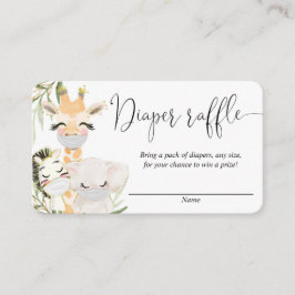 Animais Safari com máscaras cartões de rifa de fra