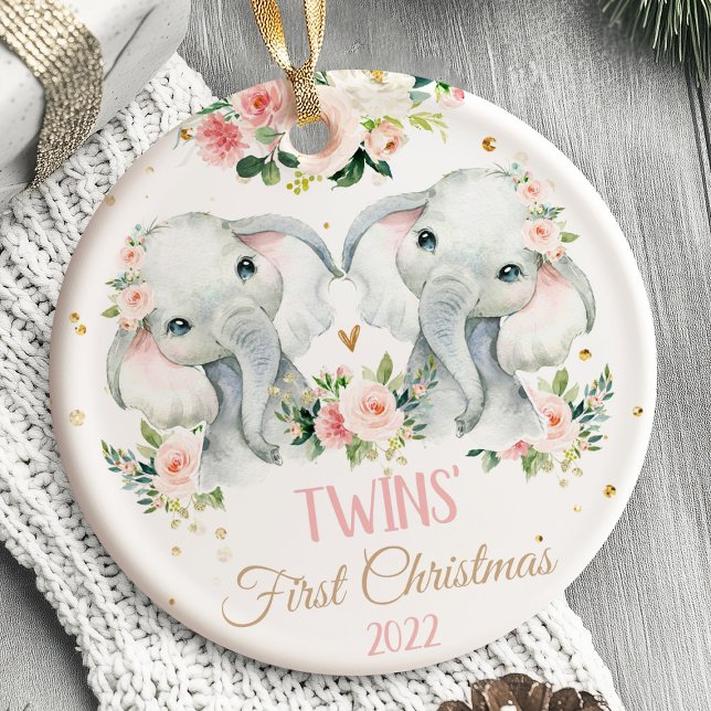 Animais Safari Do Primeiro Ornamento De Natal Da T (TWIN'S First Christmas Ornament Safari animals)