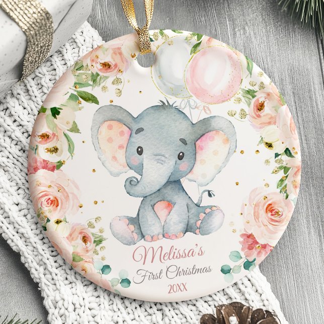 Animais Safari do Primeiro Ornamento de Natal do B (Baby's First Christmas Ornament )