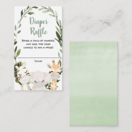 Animais Safari mascara cartões de rifa de fralda v