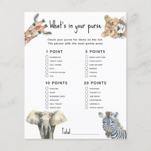 Animais Safari - O que há no seu chá de fraldas