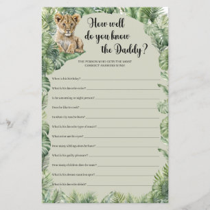 Animais Safari Quão Bem Você Conhece O Jogo do Pai