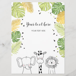Animais Safari Zoo Selvagem Inserir Cartão Selvage