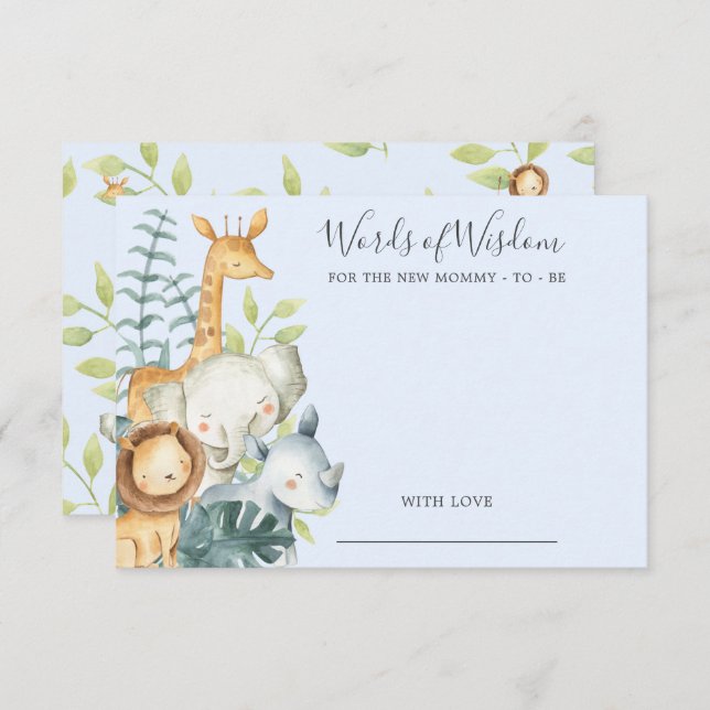 Animais Selvagens - Chá de fraldas do Cartão de Sa (Frente/Verso)