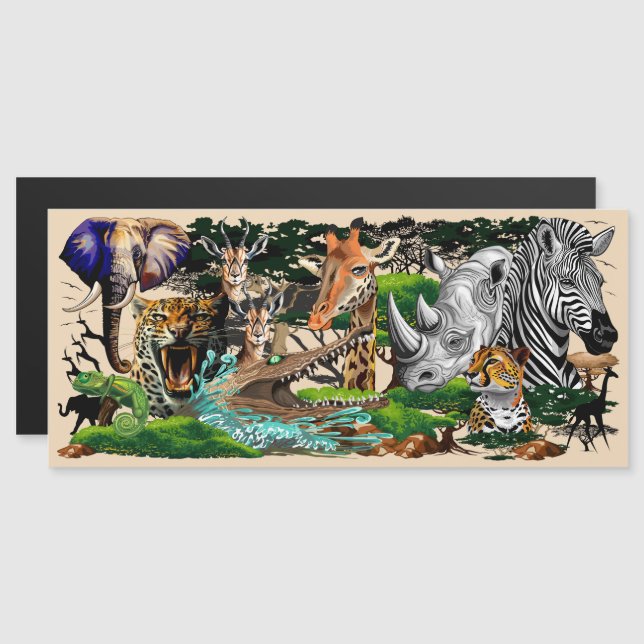 Animais Selvagens da savana africana (Frente/Verso)