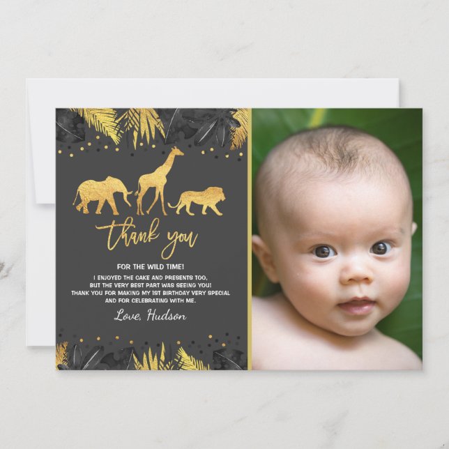 Animais selvagens de uma selva dos cartões de (Frente)