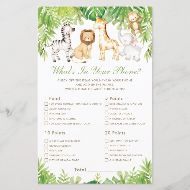 Animais Selvagens - Greenery O que há no seu jogo  (Frente)