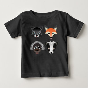 Animais selvagens - t-shirt fino do jérsei do beb