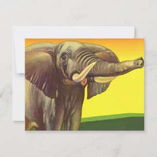 Animais Selvagens Vintage, Elefante Africano com P