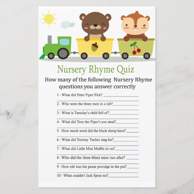 Animais treinam Quiz de Rima Infantil jogo de chá  (Frente)