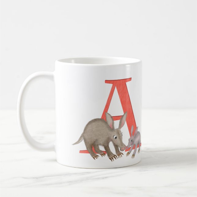 Animal ABC A é para a caneca de aardvark (Esquerda)