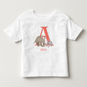 Animal ABC A é para a t-shirt aardvark
