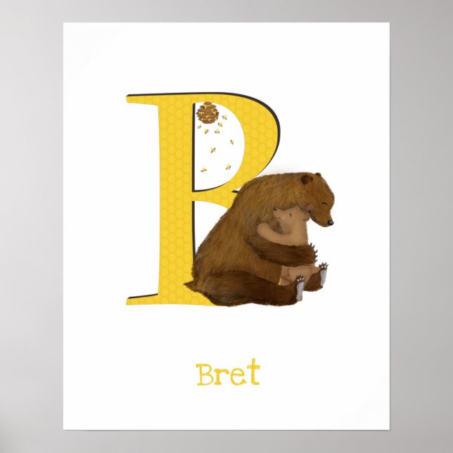 Animal ABC B é para urso impressão (Frente)