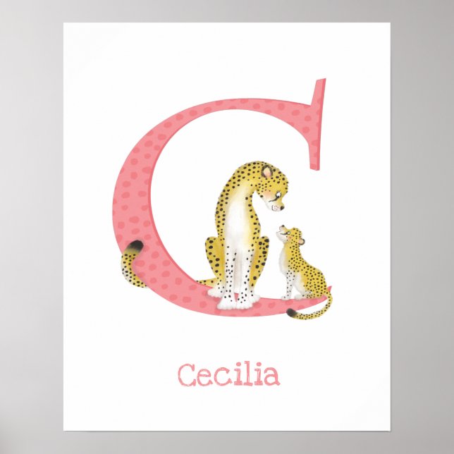 Animal ABC C é de impressão de chita (Frente)