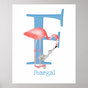 Animal ABC F é para flamingo impressão