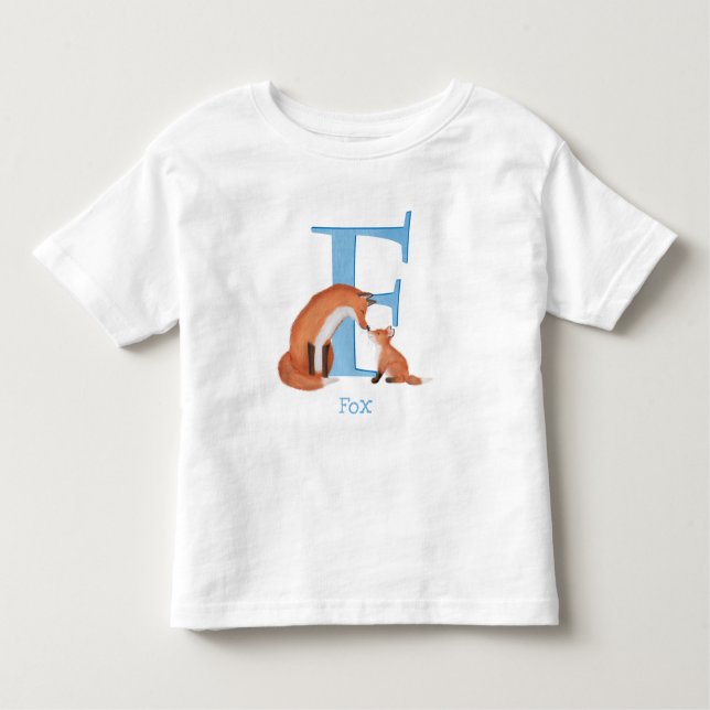 Animal ABC F é para T-shirt de raposa (Frente)