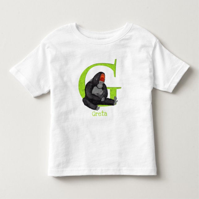 Animal ABC G é para gorila T-shirt (Frente)