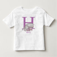 Animal ABC H é para camiseta hippo