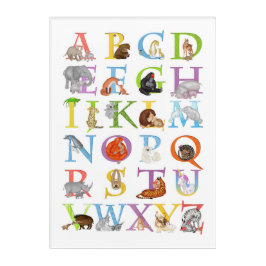 Animal ABC impressão (versão azul)