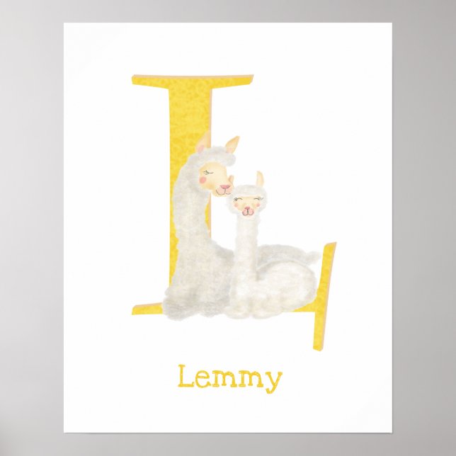 Animal ABC L é para impressão de lhama (Frente)