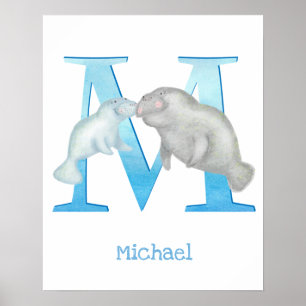 Animal ABC M é para manateado impressão